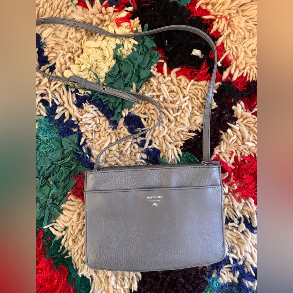Matt & Nat Stylish Vegan Gray Crossbody Bag